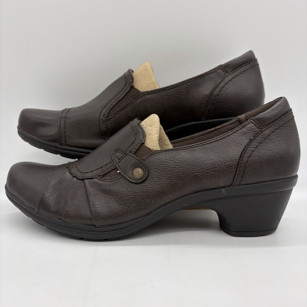 Earth Origins Womens 10W Shoes Rosario Loafers Brown Low-Heel Slip-On Comfort
